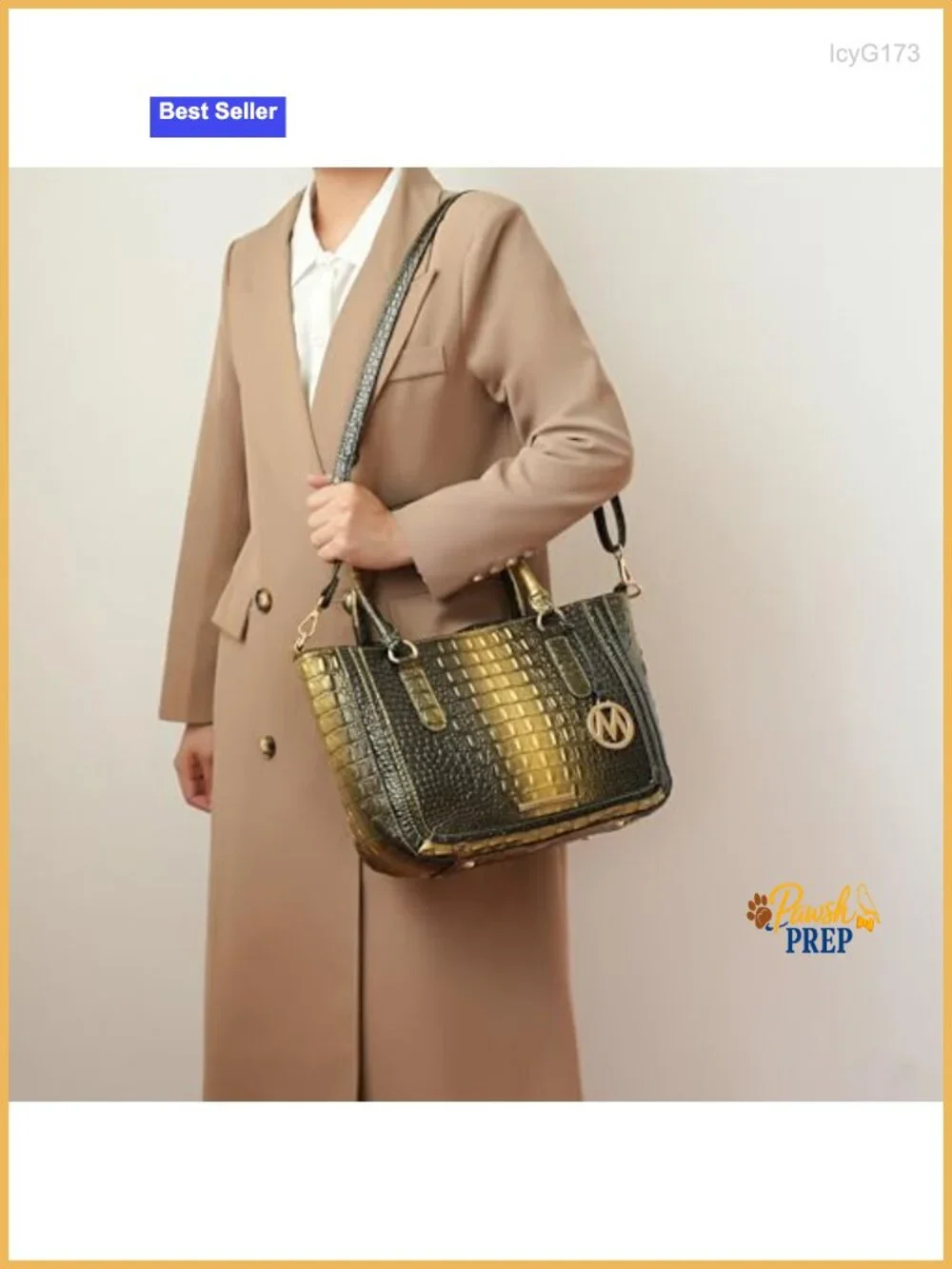 Vegan Leather Crocodile Embossed Satchel Crossbody Tote Purse Women